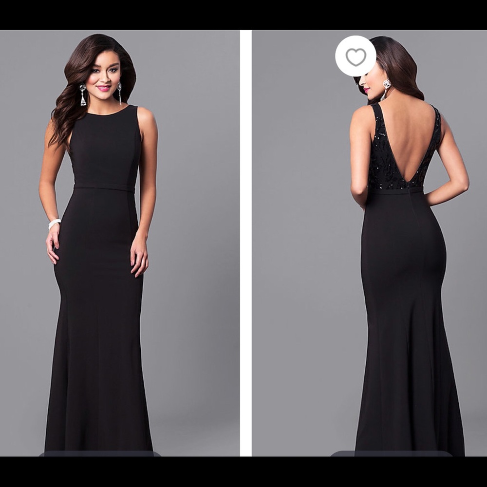 floor length black gown